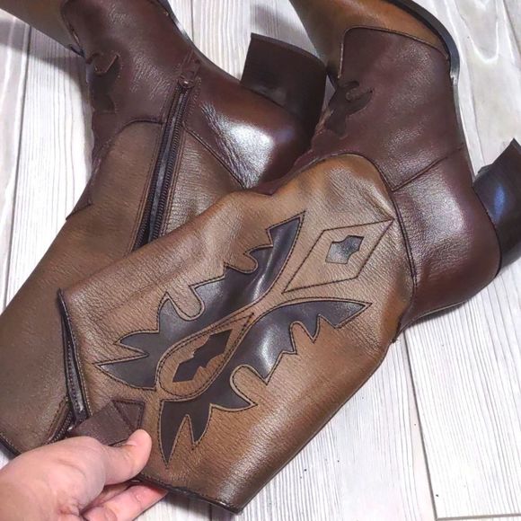 (S-33563)  Bonanza Women's LEATHER Western Boots Size 7.5 - Picture 11 of 12